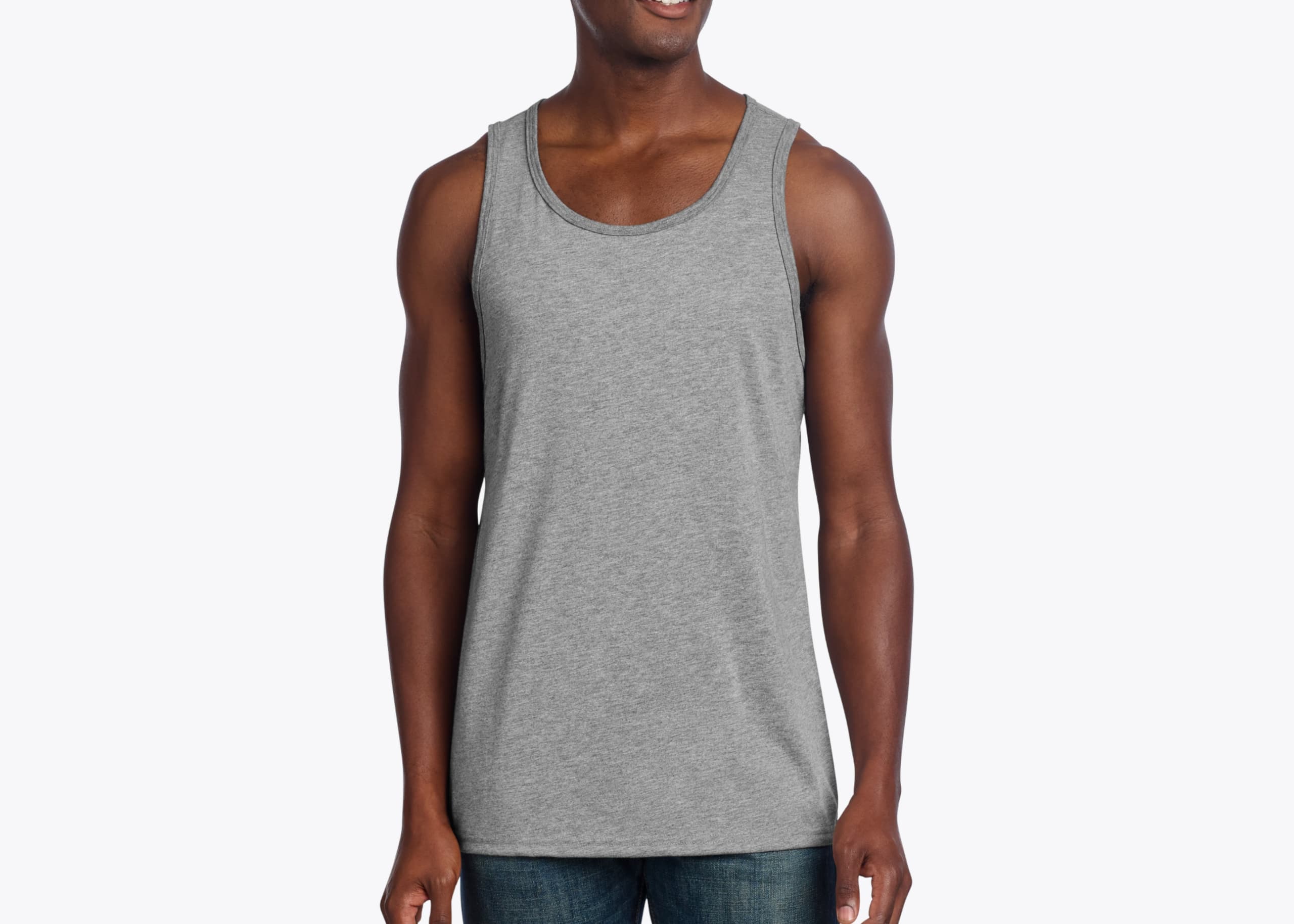 Allmade AL2019 Unisex Tri-Blend Tank in Aluminum Grey (size:medium, view:front)